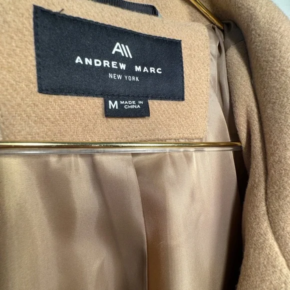 Andrew Marc Tan Trench Coat with Button Details - Picture 4 of 10